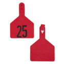 A-7002500599 - Pre-Numbered Cow Tags, Red