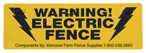 Kencove Aluminum Warning Sign